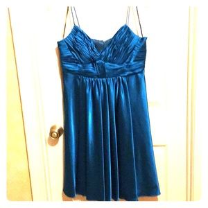 Spaghetti strap formal teal dress